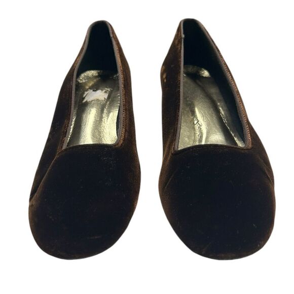 Vintage Velvet Dark Brown Short Heels Block Heel Special Occasions by Saugus - Picture 3 of 14